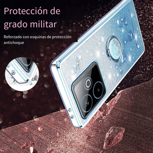 Funda Con Diseño De Flores Brillantes Para Motorola E14, Soporte A Prueba De Golpes