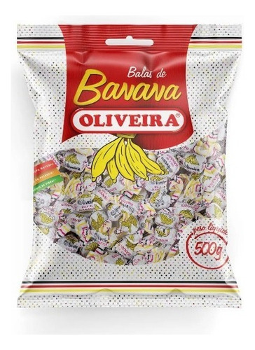 Kit 3 Pacote De Bala De Banana Oliveira 500g
