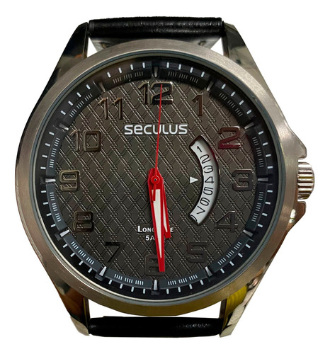 Relógio Masculino Seculus 28691g0svna1 Prateado Correia Preto