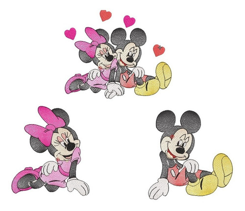 Pack Matrices P/ Maquinas Bordadoras Mickey Minnie Enamorado