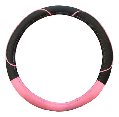 Funda Cubre Volante Simil Cuero Ecologico Negro Rosa Iael