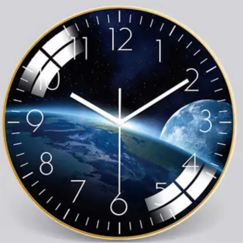 Imagen 3 de 6 de Reloj Pared Mural Redondo /nuevo Estilo De Tierra - Premium