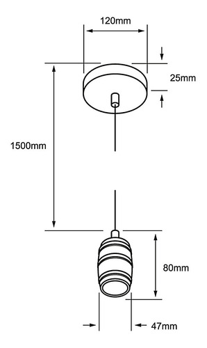 Lámpara De Techo Colgante Aluminio Satin 8w E27 Tecnolite Color Satinado