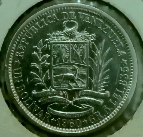 Moneda De Plata 1 Bolívar De 1960. Buena Condición