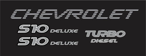Kit Adesivo Emblema Resinado S10 Deluxe Turbo Diesel Preta
