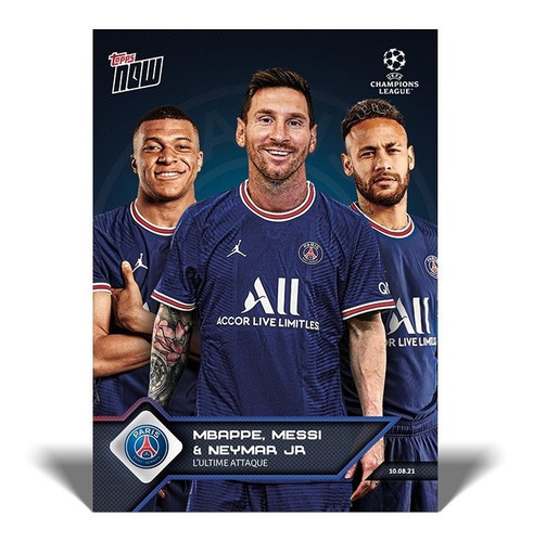 Messi, Mbappe, Neymar Jr Psg Champions Lote De 3 Tarjetas
