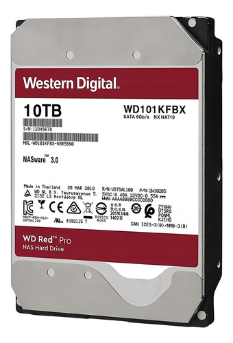 interno Western Digital WD Red Pro WD101KFBX 10TB rojo