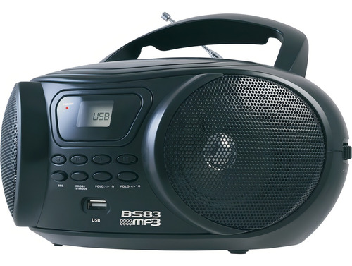 Som Portátil Boombox Bs83 Com Rádio Fm Aux Usb 3,4w Britânia