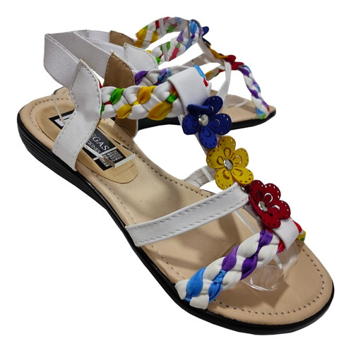 Imagen 8 de 8 de Huarache Sandalia Elástico Trenza Colores Amoldable Suave