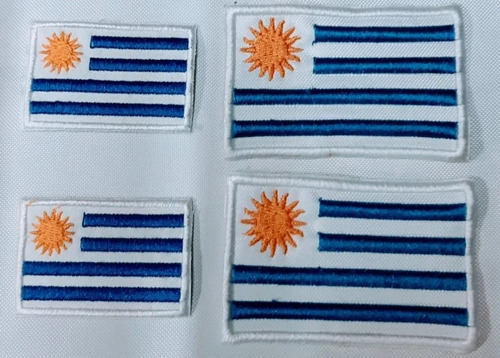 Banderas De Uruguay Bordadas 12 Parches De 6 Cm.x4cm.