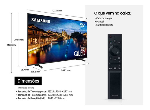 Imagem 10 de 11 de Smart Tv Qled 65 Samsung Qn65q60aagxzd, 4k Uhd Hdr Wi-fi, 2