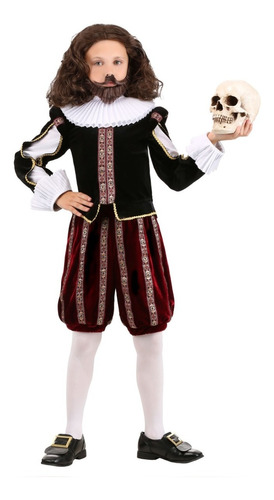 Disfraz William Shakespeare Medieval Renacimiento P/ Niños 