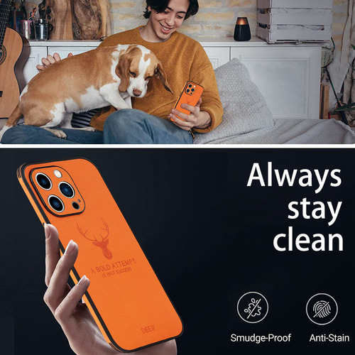 Funda De Piel De Ciervo Para iPhone 7 8 Plus X Xs Max Xr 11 12 13 14 15 16 Pro Max 14plus 15plus 16plus 12mini 13mini