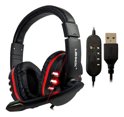 Headphone Headset Gamer Com Fio Ps4 Pc Xbox Alta Qualidade Cor Preto