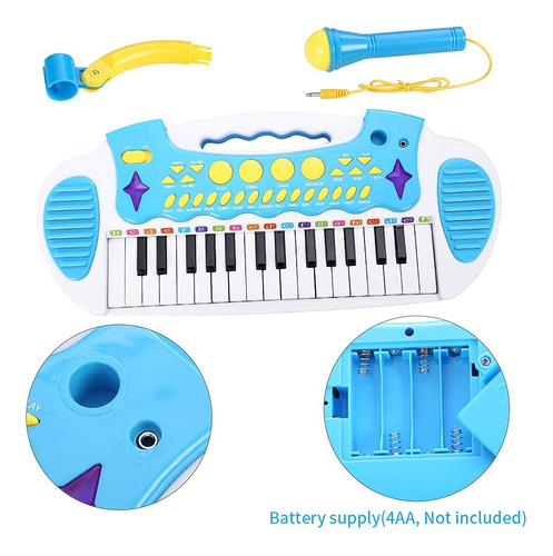 Piano Toy Keyboard Love&mini Para Niños Con 31 Teclas Y Micr