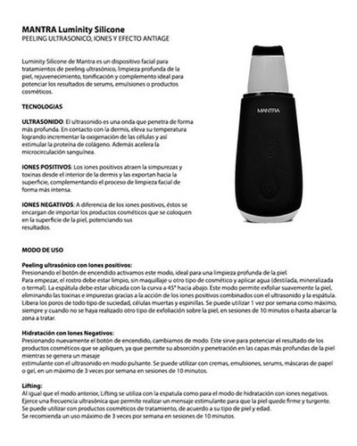 Imagen 5 de 8 de Mantra Luminity Ems Facial & Ultrasonido Ion Peeling Lifting