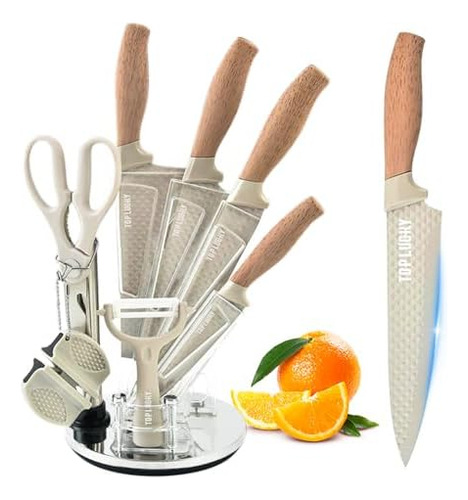 Juego De Cuchillos De Cocina, Juego De 8 Cuchillos De Acero