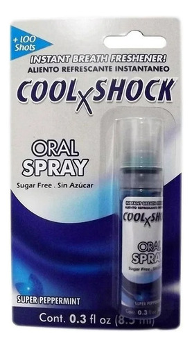 7 Pza Spray Bucal Cool X Shock Super Peppermint 8.5 Ml