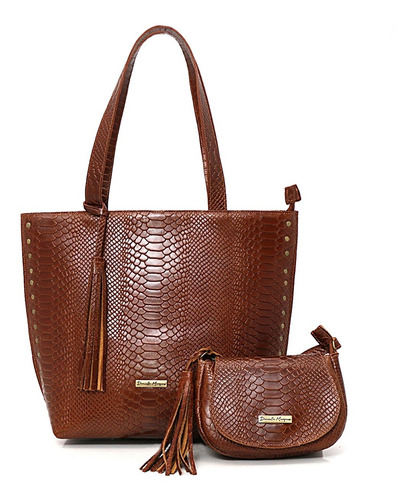 Bolsa Feminina Ombro Couro Legitimo Croco Brinde Pequena