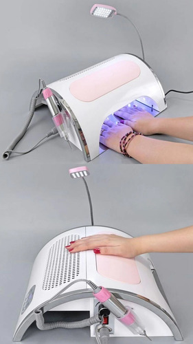 Imagen 8 de 10 de Torno Para Uñas 4 En 1 Aspirador Y Lampara Led Profesional