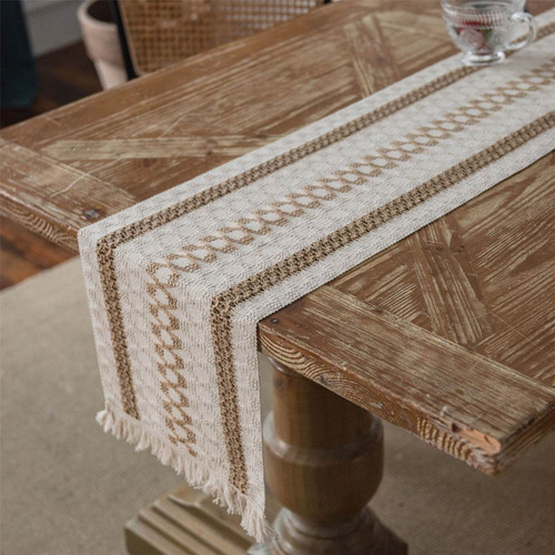 Mantel De Mesa Bohemio Y Rústico Con Flecos Para