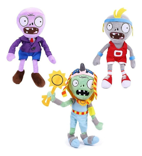 Set De 3 Peluches Plants Vs. Zombies, Juguete Deportivo