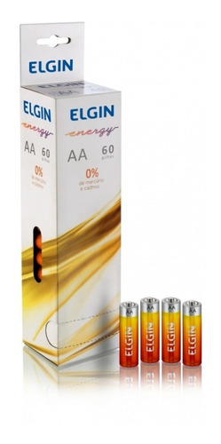 Imagem 1 de 3 de Pilha Comum Aaa Palito Cx 60pç + Pilha Pequena Aa 60pç Elgin