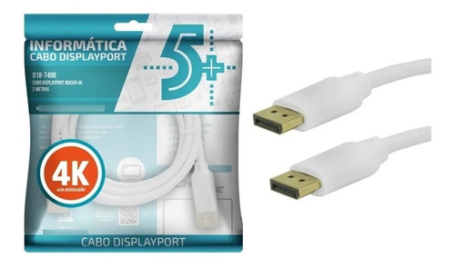 Cabo Displayport 2m 4k Ultra Hd 2 Metros Audio E Video