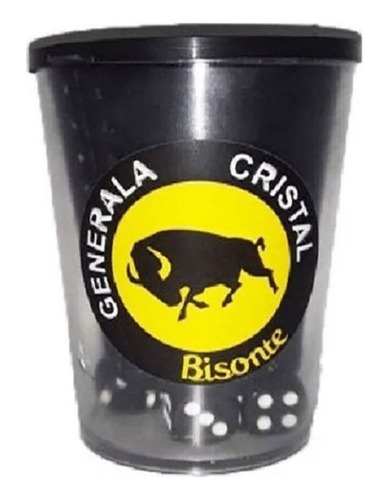 Juego Generala Cristal Cubilete Cuero 5 Dados Bisonte