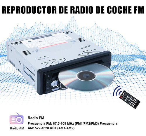 . Auto Radio Estéreo 1 Din Bluetooth Dvd Cd Con Reproductor