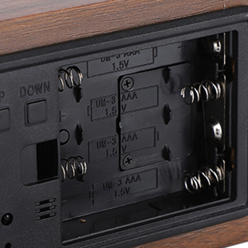 Despertador Led Digital, Mesa De Controle De Voz De Madeira