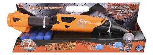 Pistola Air Blaster Doble Cañon Lanza Pelotas El Duende Azul