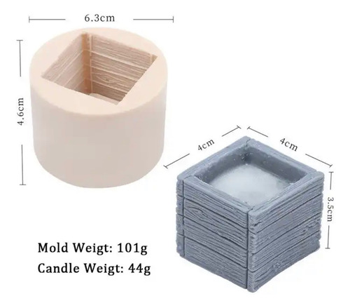 Molde Silicon Mini Maceta Cuadrada Vela Jabón Resina Choco