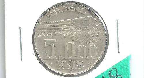 1 Moedas Antiga Brasil De Prata 5000 Mil Réis 1938 Soberba