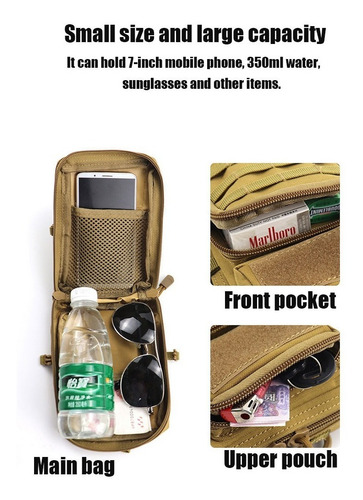Porta Elementos Táctico Molle Pouch Bandolera Riñonera Edc
