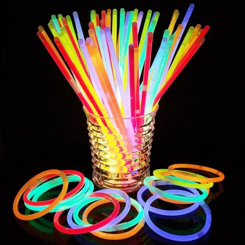 Pulseira Neon - 100 Unidades - Brilham No Escuro Glow Stick