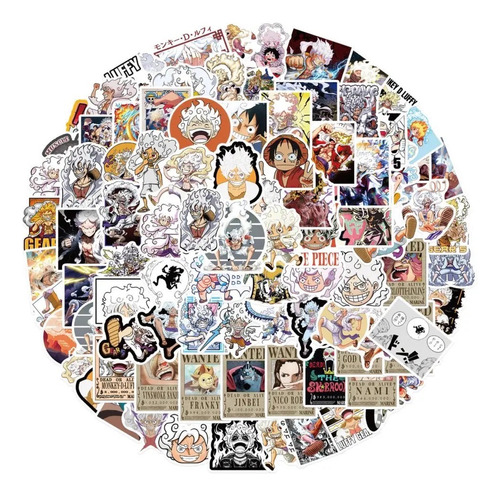 Set 50 Stickers Anime One Piece Impermeables 