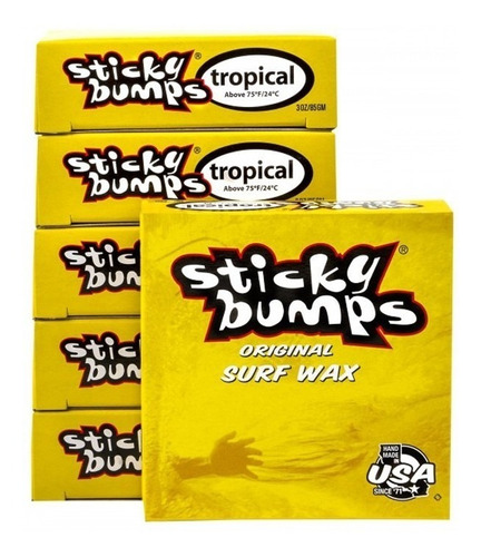 Paquete 6 Ceras Para Tabla De Surf Sticky Bumps Tropical 85g
