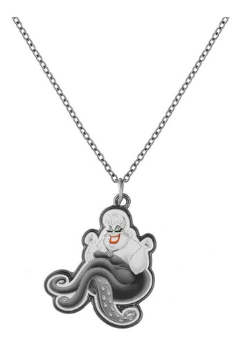 Collar Dije Úrsula Villanos Disney Oficial Negro Blanco