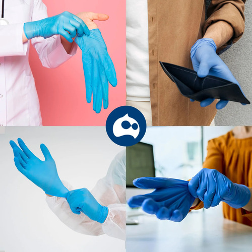 Guantes Desechable Termoplástico Elastómero Azul 2000 Piezas Azul Chico