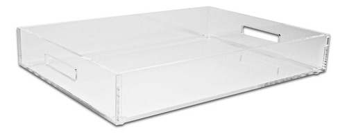 Bandeja Acrílico 35x25cm Premium 6mm De Espessura Com Alças