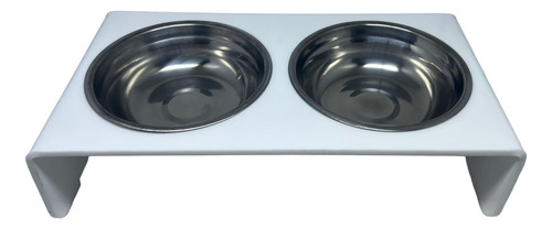 Comedouro Duplo Elevado Com Tigela De Inox P Cão / Gato