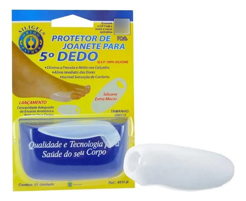 Protetor De Joanete De Silicone Para 5º Dedo Ortho Pauher Siligel Ultra 4011BX