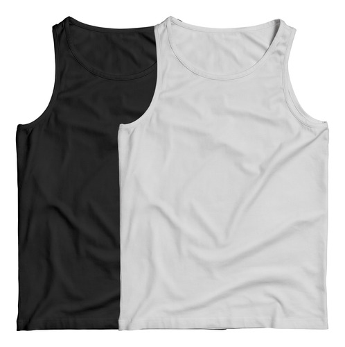 Pack X2 Musculosa Algodon Lisa Basica Hombre Mujer 