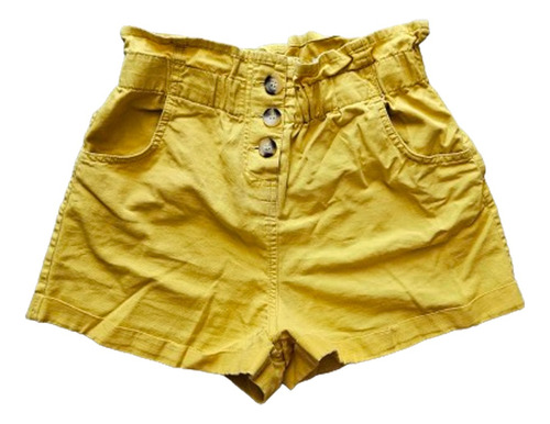 Short Amarillo H&m Talla S O 36 Algodon Para Verano