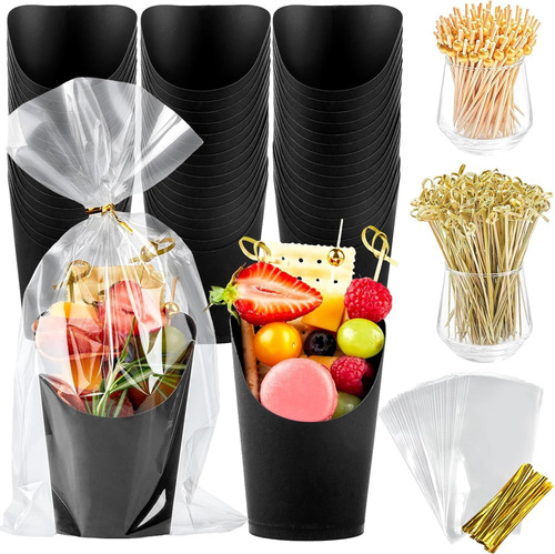 Juego Tazas Para Botanas Individuales Desechables Aperitivos
