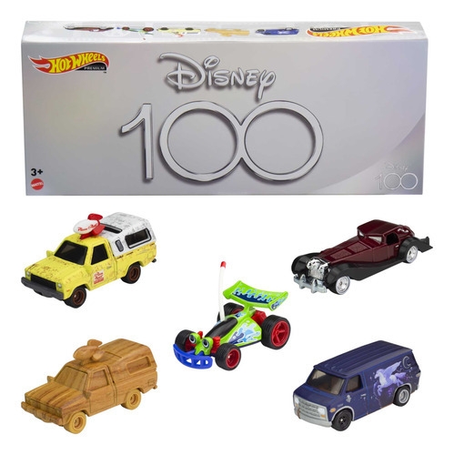 Hot Wheels Vehículo Colección Bundle Disney 100 Escala 1:64