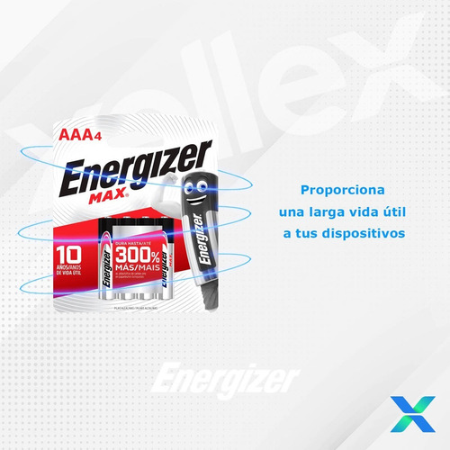 Pilas AAA Energizer MAX E92 Alcalina - Blister 4 Unidades