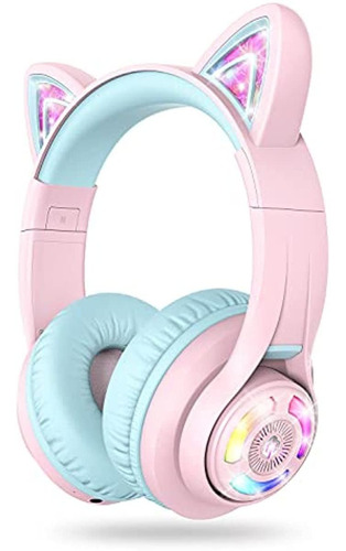 Iclever Bth13 Bluetooth Headphones, Cat Ear Led Light Up Wir