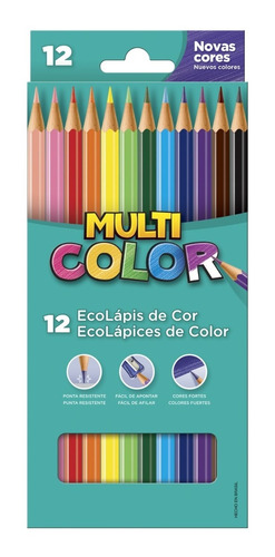 Lápis De Cor Multi Color 12 Cores